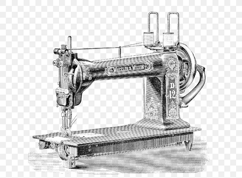 Sewing Machines Textile Thread, PNG, 672x602px, Sewing Machines, Black And White, Dressmaker, Handsewing Needles, Machine Download Free