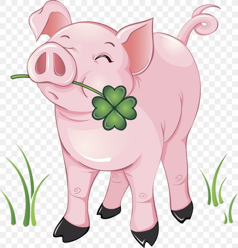 Domestic Pig Clip Art, PNG, 986x1029px, Watercolor, Cartoon, Flower, Frame, Heart Download Free