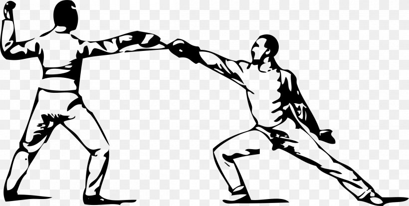 Fencing Parry Fence Clip Art, PNG, 2400x1210px, Fencing, Area, Arm, Black, Black And White Download Free