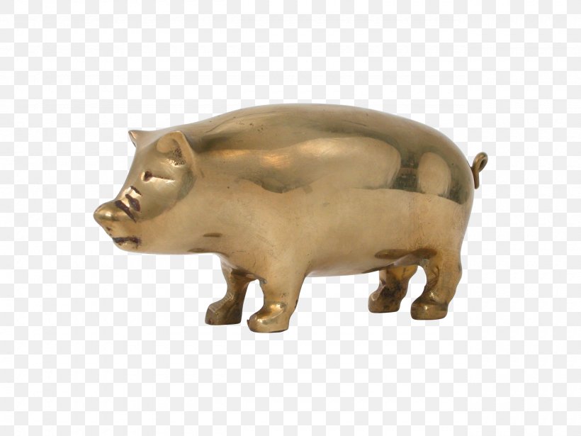 Domestic Pig Animal Figurine Brass, PNG, 2560x1920px, Pig, Animal, Animal Figure, Animal Figurine, Box Download Free