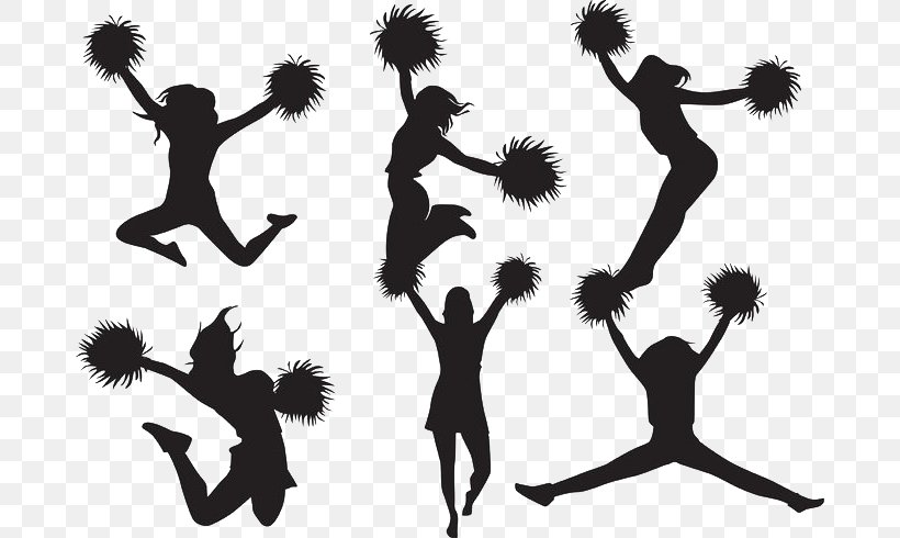 Cheerleading Clip Art, PNG, 700x490px, Cheerleading, Black And White, Graphic Arts, Human Behavior, Joint Download Free