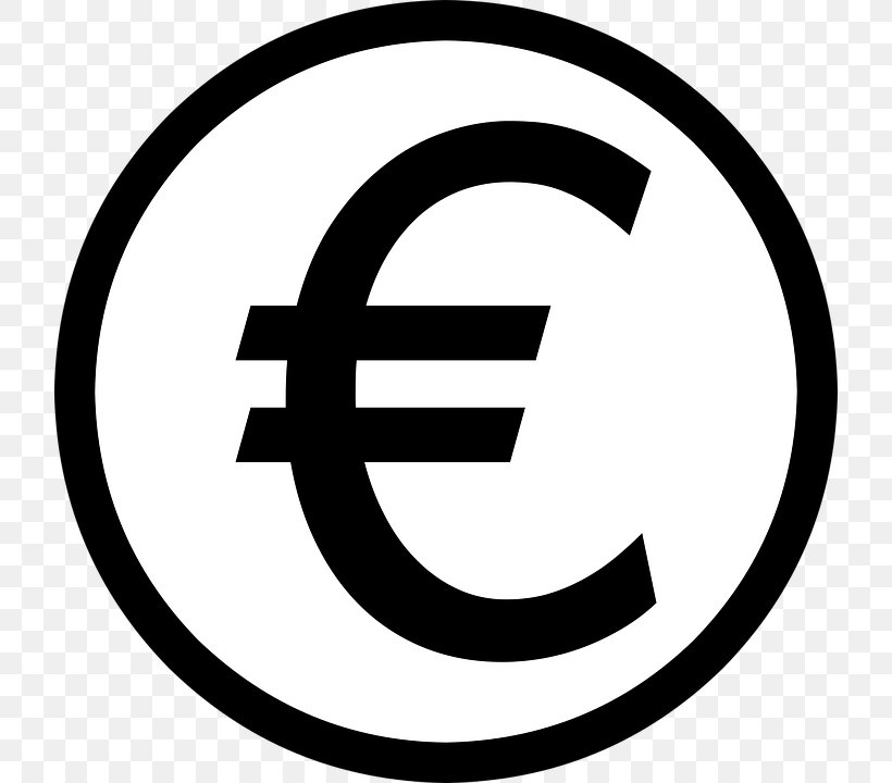 Euro Sign Vector Graphics Pound Sterling, PNG, 720x720px, Euro, Bank, Banknote, Blackandwhite, Currency Download Free