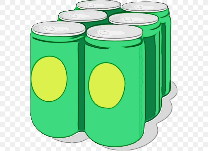 Green Beverage Can Cylinder, PNG, 582x596px, Watercolor, Beverage Can, Cylinder, Green, Paint Download Free