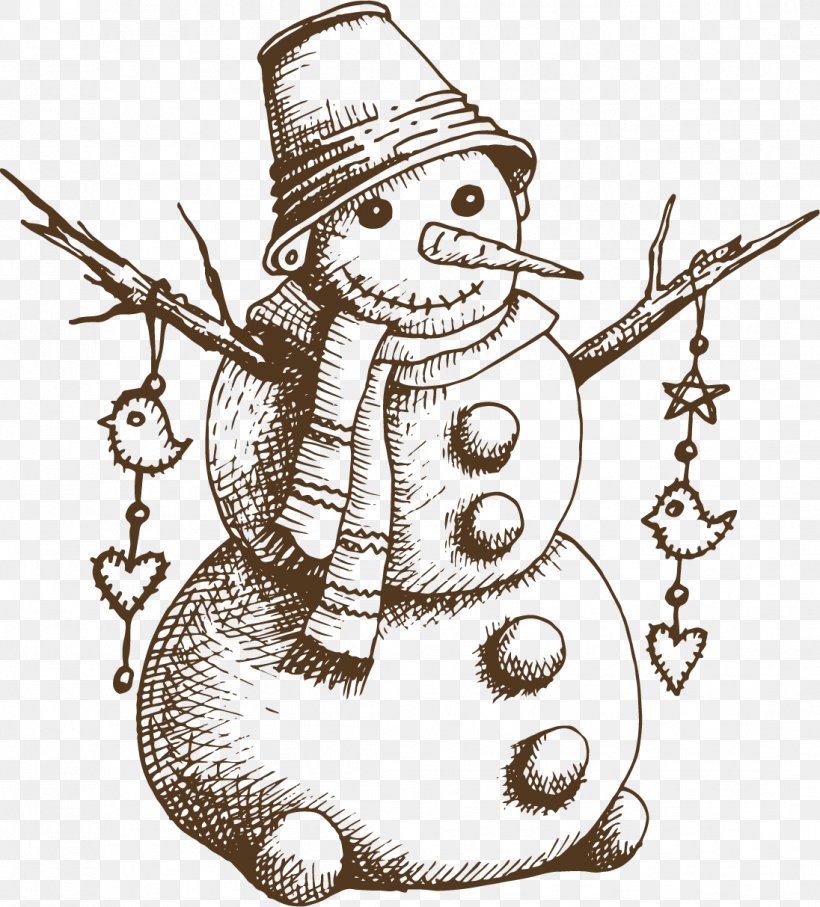 Drawing Snowman Christmas, PNG, 1096x1213px, Drawing, Art, Black And White,  Cartoon, Christmas Download Free