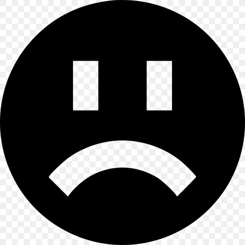 Frowning Icon, PNG, 980x980px, Thumbnail, Blackandwhite, Emoticon, Facial Expression, Logo Download Free