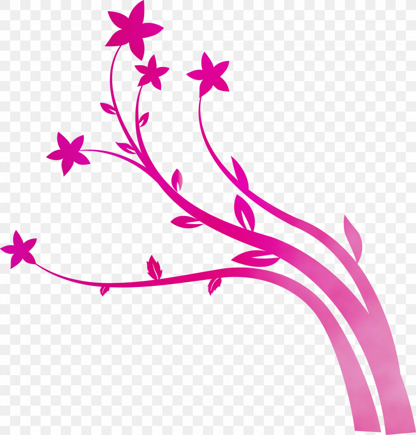 Pink Pedicel Branch Plant Magenta, PNG, 2865x3000px, Classic Frame, Branch, Flower, Flower Frame, Magenta Download Free