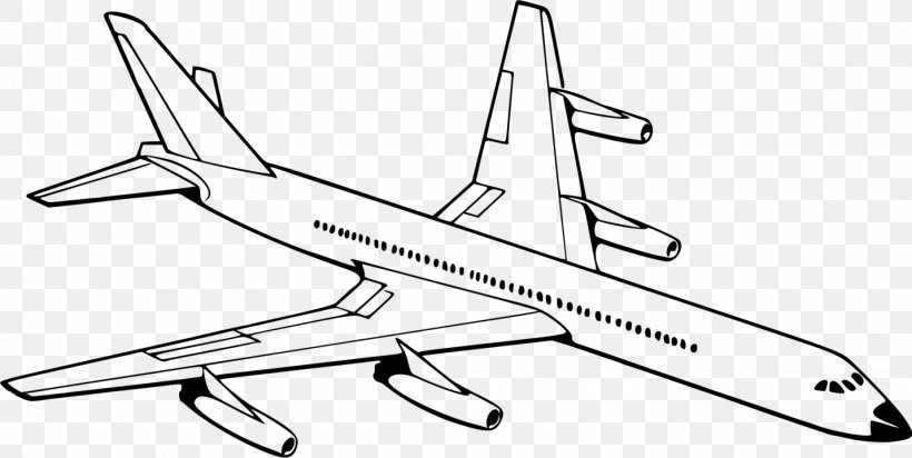 Airplane Aircraft Drawing Black And White Clip Art, PNG, 1431x720px, Airplane, Aerospace Engineering, Air Travel, Aircraft, Aircraft Engine Download Free