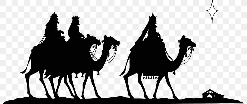 Clip Art Biblical Magi Openclipart Vector Graphics Image, PNG, 800x345px, 3 Wise Men, Biblical Magi, Arabian Camel, Art, Black And White Download Free