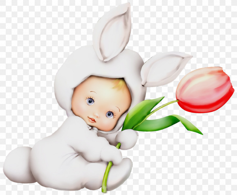 Easter Bunny, PNG, 1600x1319px, Watercolor, Cartoon, Easter Bunny, Paint, Plant Download Free