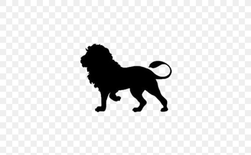 Lion Cougar Clip Art Silhouette Image, PNG, 504x507px, Lion, Big Cat, Big Cats, Black, Black And White Download Free
