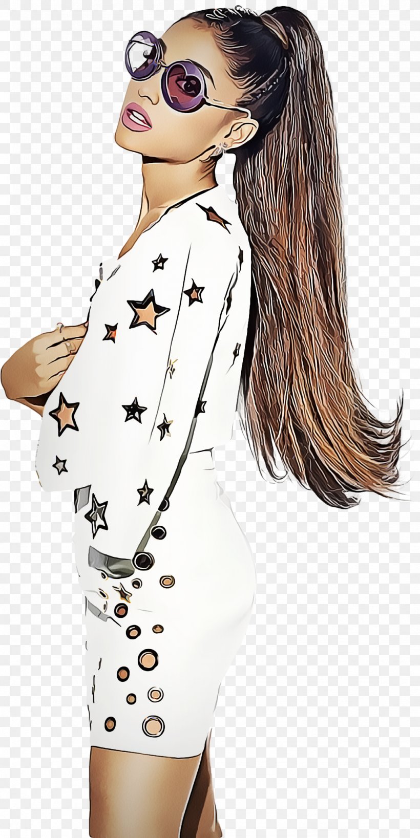 White Clothing Fashion Illustration Cartoon Brown Hair, PNG, 1024x2045px, White, Brown Hair, Cartoon, Clothing, Costume Download Free