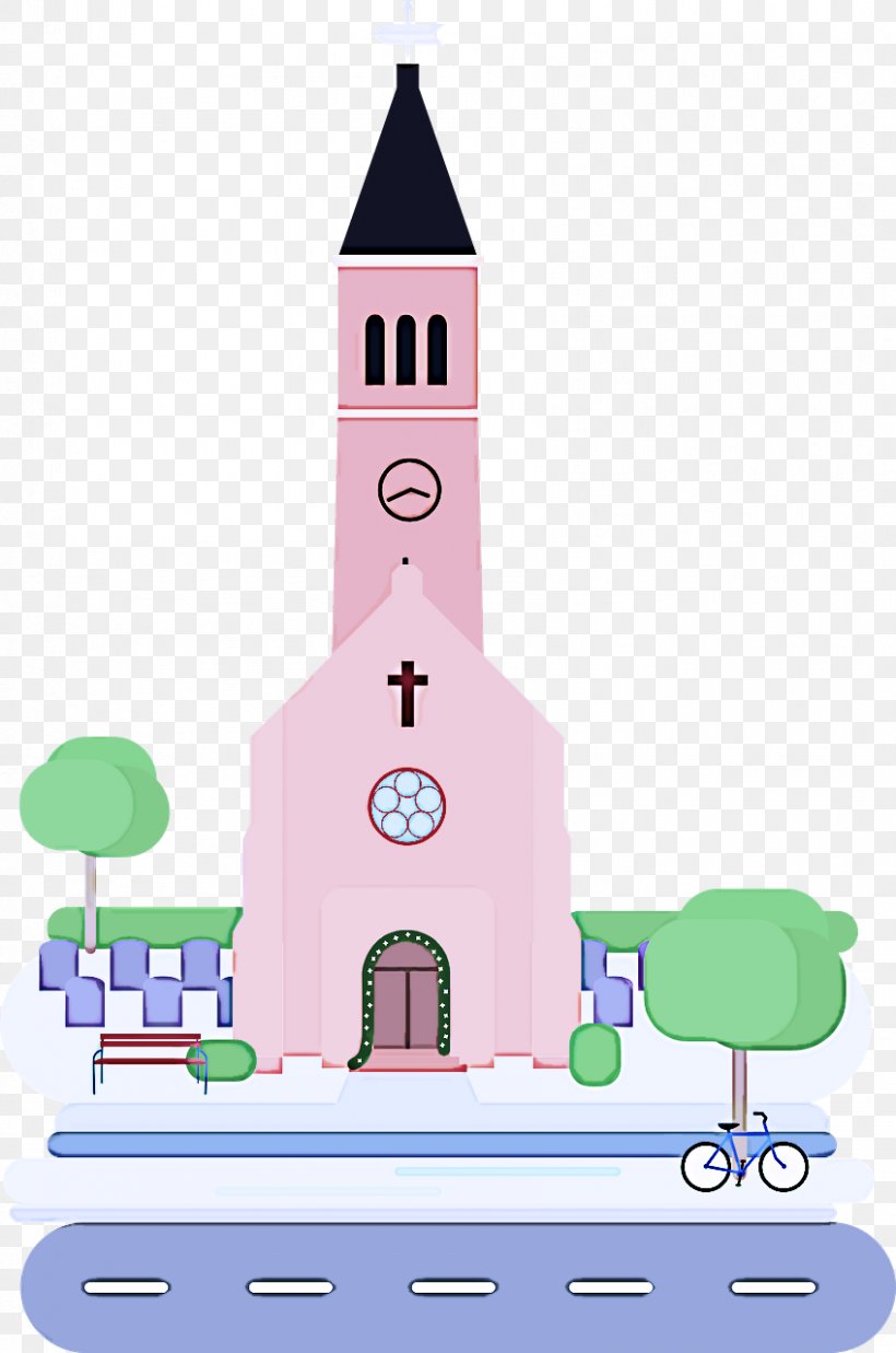 Landmark Steeple Church Pink Tower, PNG, 848x1280px, Landmark, Architecture, Chapel, Church, Pink Download Free