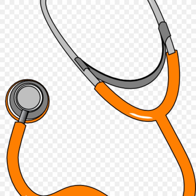Stethoscope Physician Medicine Clip Art, PNG, 1024x1024px, Stethoscope, Cartoon, Health, Medicine, Orange Download Free