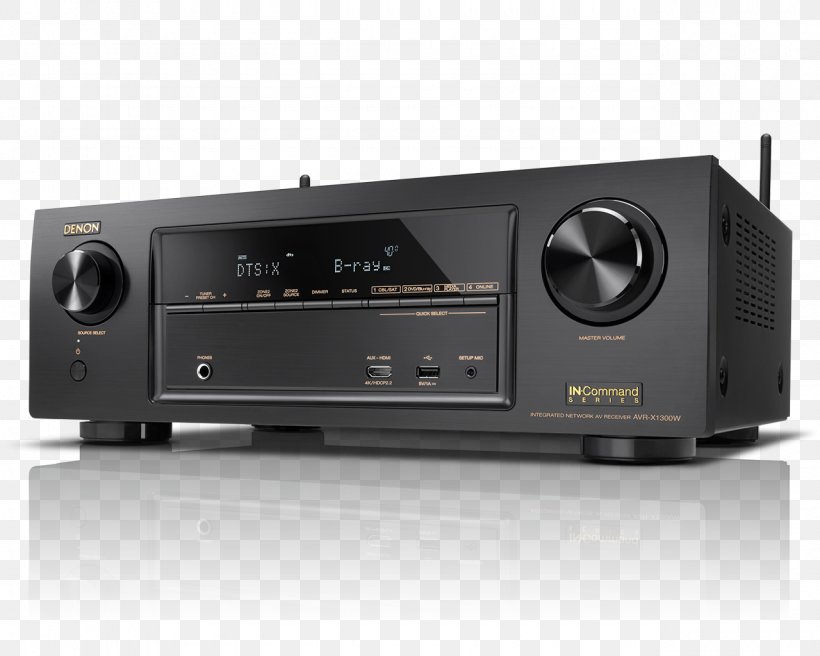 AV Receiver Denon AVR-X1300W Video Surround Sound, PNG, 1280x1024px, 4k Resolution, Av Receiver, Audio, Audio Equipment, Audio Receiver Download Free