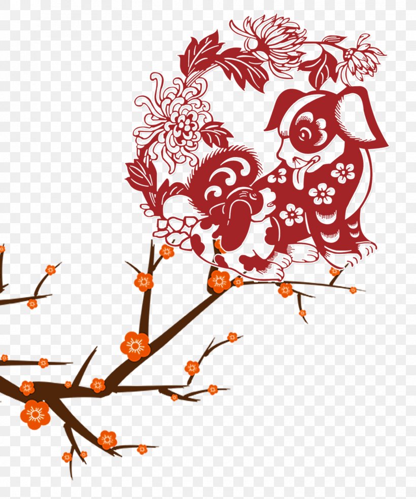 Chinese Zodiac Papercutting Chinese New Year Chinese Paper Cutting Fu, PNG, 1417x1701px, Chinese Zodiac, Botany, Branch, Chinese New Year, Chinese Paper Cutting Download Free