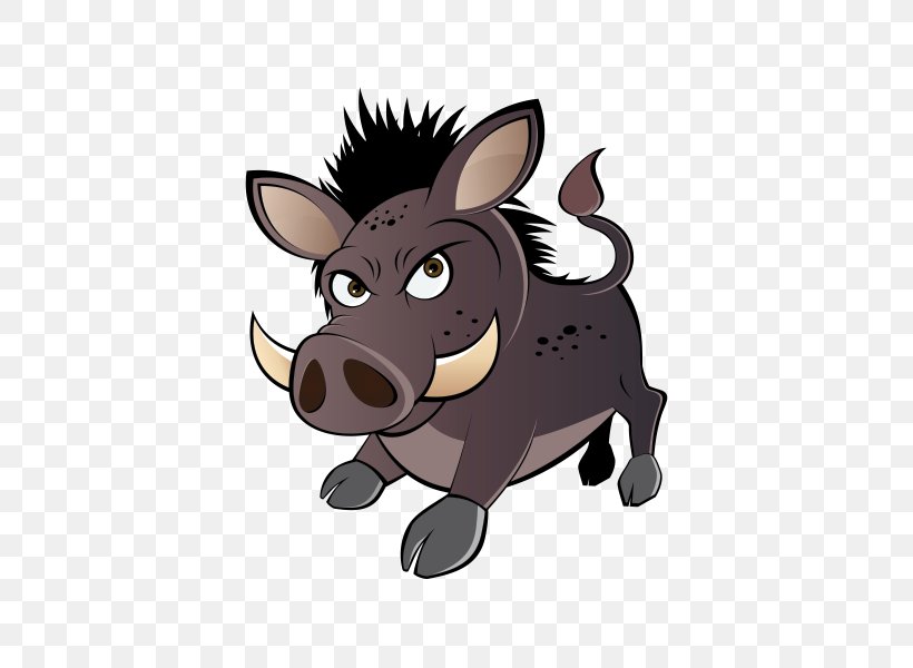 Wild Boar Common Warthog Royalty-free Cartoon, PNG, 600x600px, Wild Boar, Carnivoran, Cartoon, Cartoonist, Cattle Like Mammal Download Free