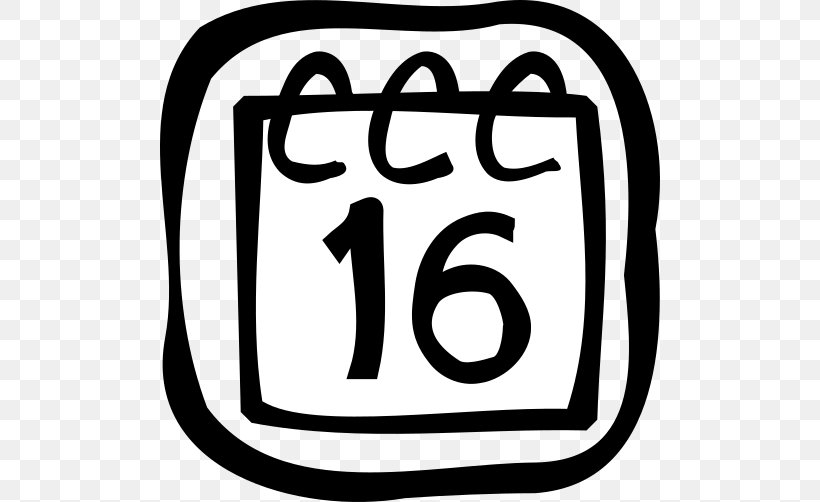 Calendar Clip Art, PNG, 500x502px, Calendar, Area, Black And White, Brand, Calendar Date Download Free