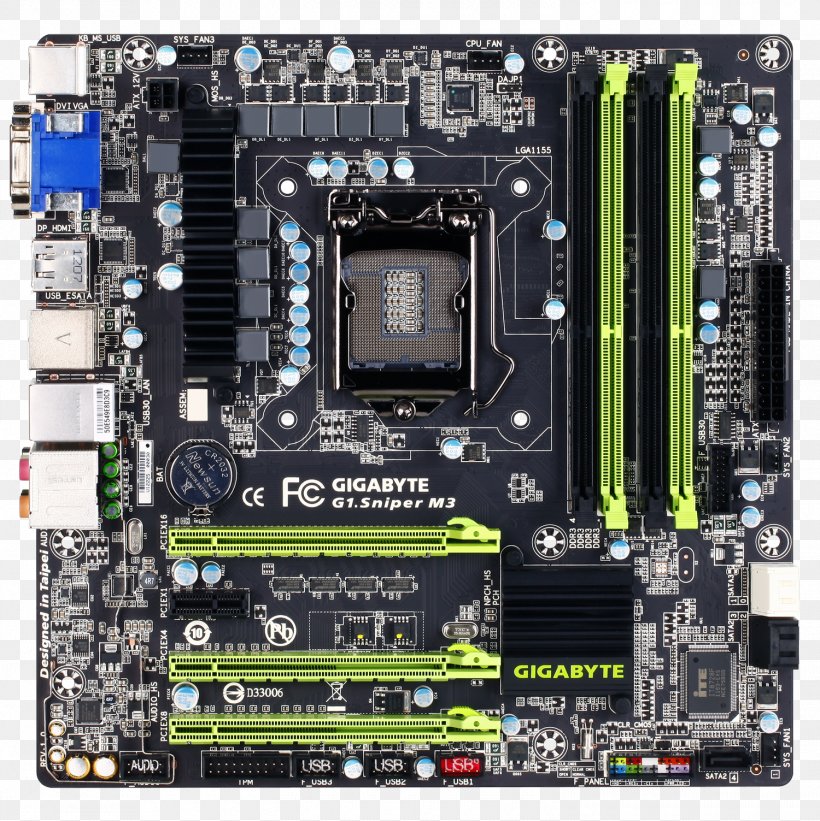 Intel Motherboard Gigabyte Technology LGA 1155 ATX, PNG, 1500x1503px, Intel, Atx, Computer, Computer Accessory, Computer Component Download Free