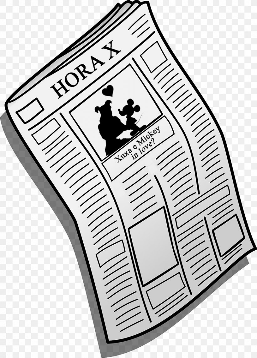 Clip Art Free Newspaper Illustration, PNG, 863x1200px, Newspaper, Area, Black, Black And White, Brand Download Free