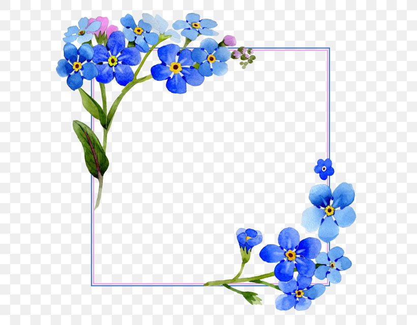 Floral Design Watercolor Painting Watercolour Flowers Graphics, PNG, 640x640px, Floral Design, Art, Blue, Borage Family, Branch Download Free