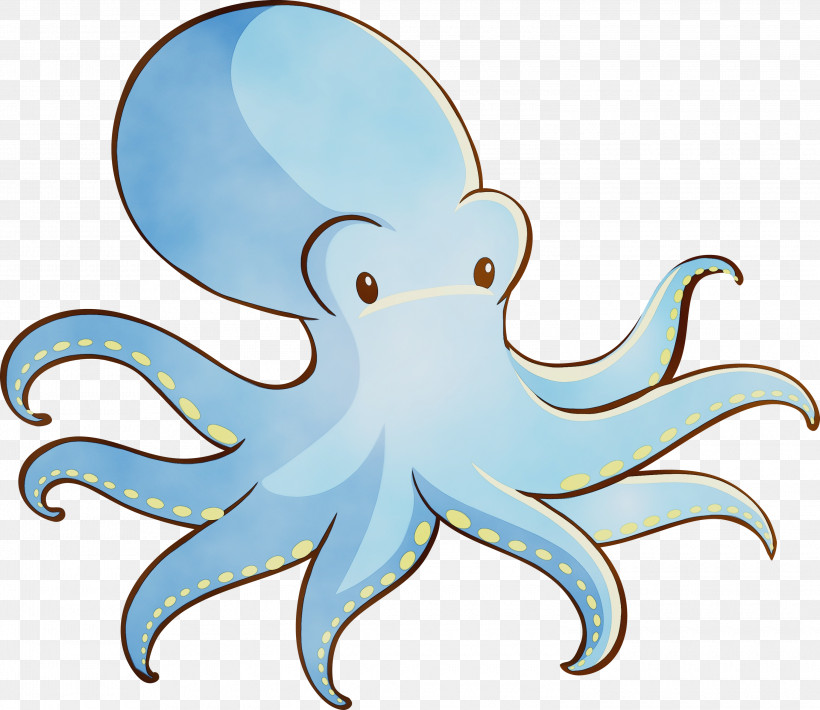 Octopus Giant Pacific Octopus Aqua Octopus Cartoon, PNG, 3000x2601px ...