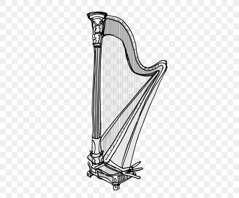 Pedal Harp Concerto For Flute, Harp, And Orchestra Musical Instruments, PNG, 1025x847px, 18th Century, Pedal Harp, Age Of Enlightenment, Black And White, Flute Download Free