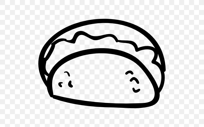Taco Submarine Sandwich Animated Film Food Clip Art, PNG, 512x512px, Taco, Animated Film, Area, Black, Black And White Download Free