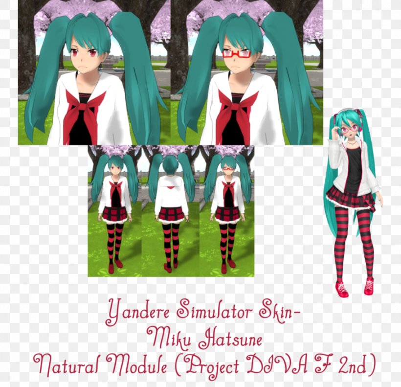 Yandere Simulator Vocaloid Hatsune Miku Hair, PNG, 910x878px, Watercolor, Cartoon, Flower, Frame, Heart Download Free