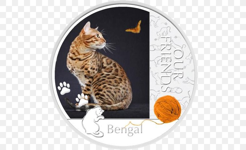 Bengal Cat British Shorthair Kitten Kurilian Bobtail Silver Coin, PNG, 500x500px, Bengal Cat, Base Metal, Bengal, British Shorthair, California Spangled Download Free