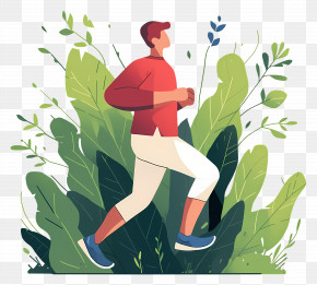 Healthy Man - Jogger Running Through Greenery PNG