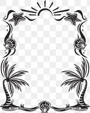 Palm Border - Visual Arts Black And White PNG
