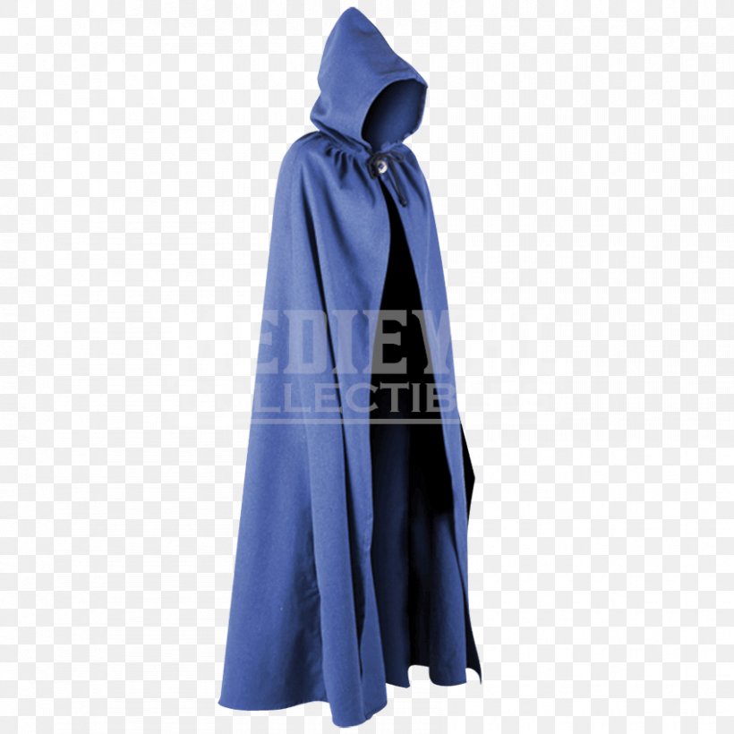 Cloak Hoodie Outerwear Renaissance, PNG, 850x850px, Cloak, Blue, Electric Blue, Historical Reenactment, Hood Download Free