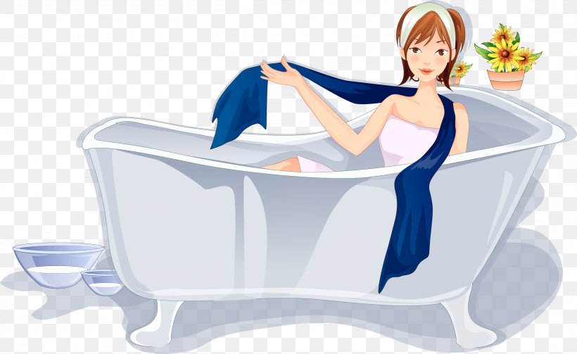Bathing Bathtub Cartoon Illustration, PNG, 2613x1605px, Bathing, Art, Bathtub, Bubble Bath, Cartoon Download Free