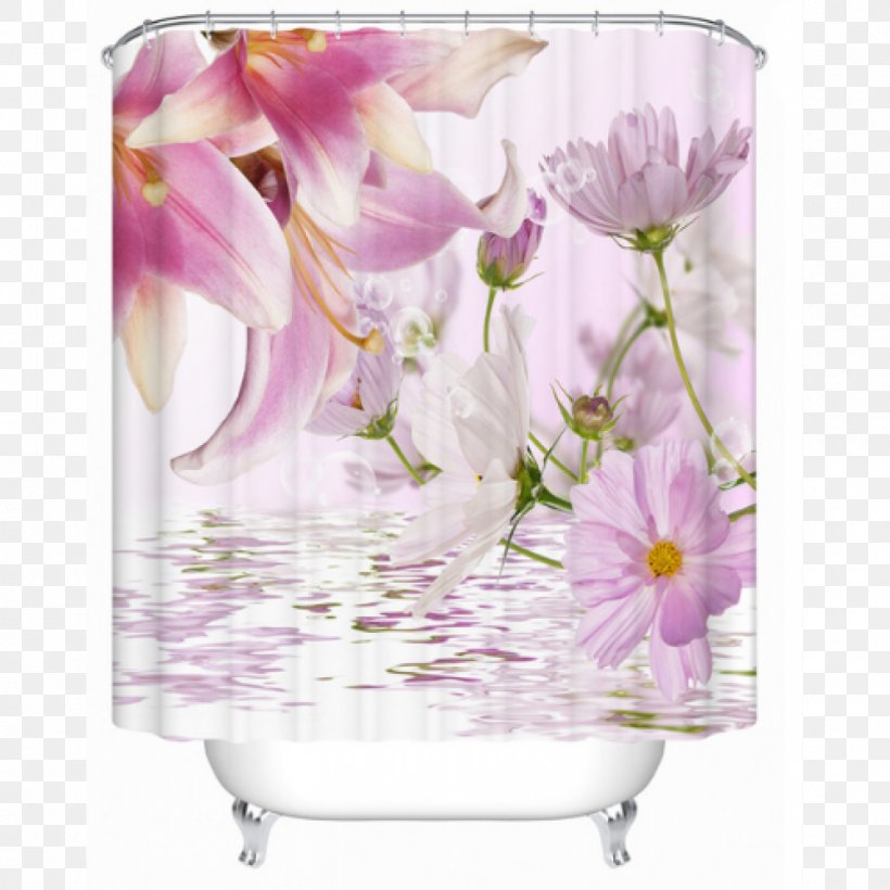 Floral Design Douchegordijn Curtain Bathroom House, PNG, 1000x1000px, Floral Design, Bathroom, Bathtub, Bedding, Curtain Download Free