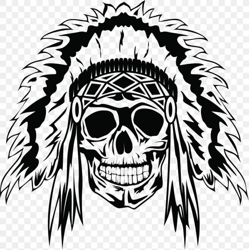 Decal Skull Sticker T-shirt, PNG, 1017x1024px, Decal, Black And White, Bone, Drawing, Facial Hair Download Free