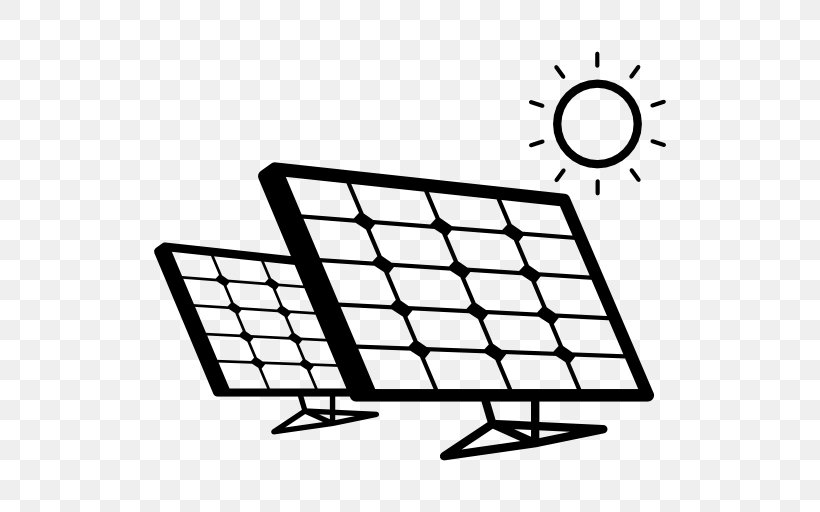 Solar Power Solar Energy Solar Panels Renewable Energy, PNG, 512x512px, Solar Power, Area, Black And White, Brand, Clean Technology Download Free