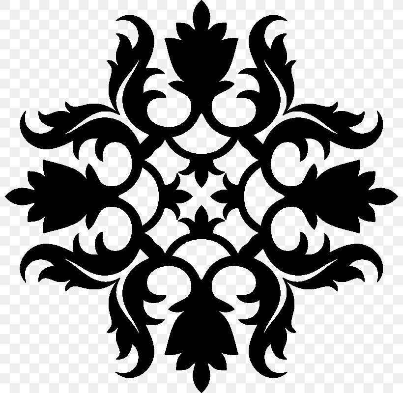 Baroque Sticker Clip Art, PNG, 800x800px, Baroque, Black And White, Flora, Flower, Flowering Plant Download Free