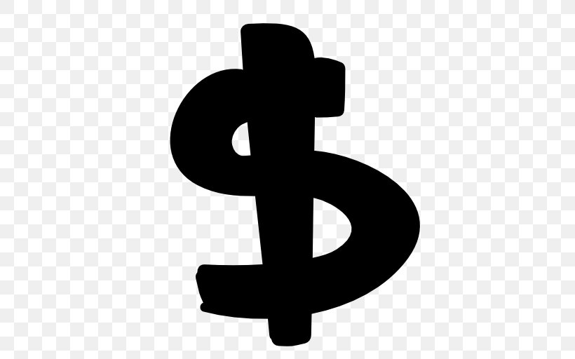 Dollar Sign United States Dollar Currency Symbol, PNG, 512x512px, Dollar Sign, Banknote, Black And White, Coin, Currency Download Free