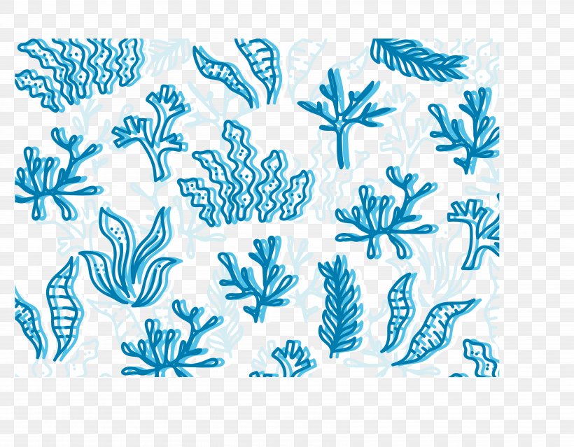 Blue, PNG, 6913x5393px, Blue, Algae, Area, Branch, Flora Download Free