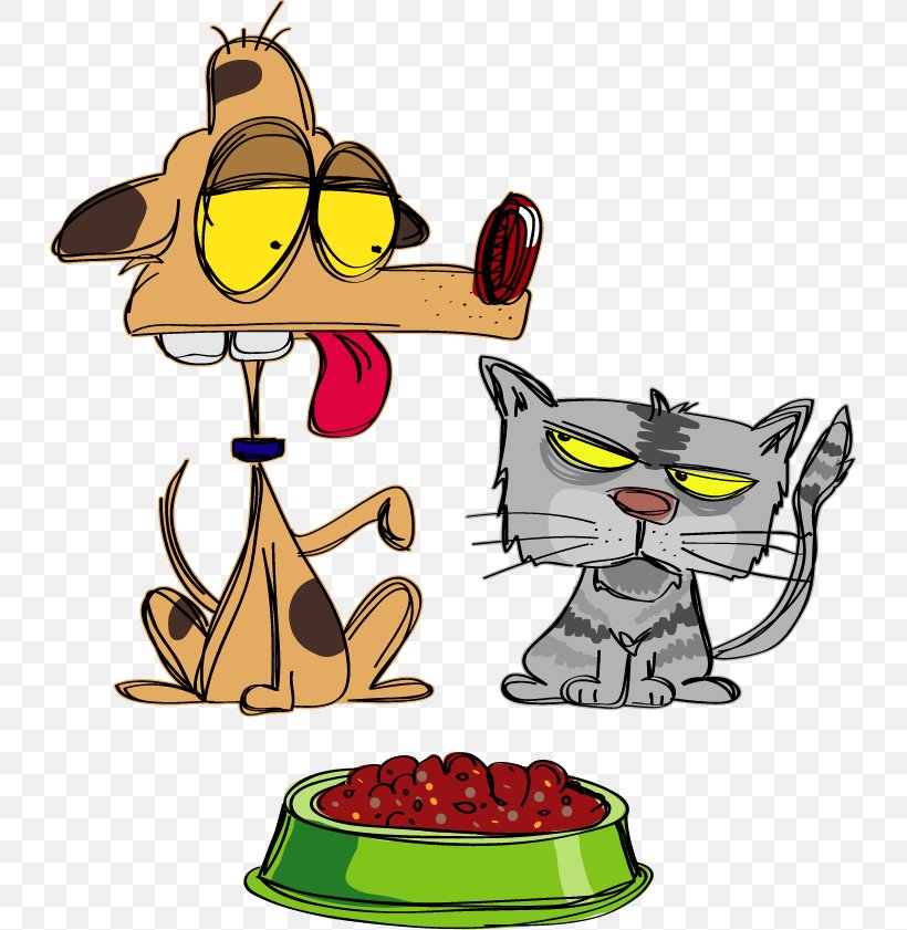 Cat Dog Kitten Cartoon, PNG, 730x841px, Cat, Artwork, Cartoon, Dog, Dogu2013cat Relationship Download Free