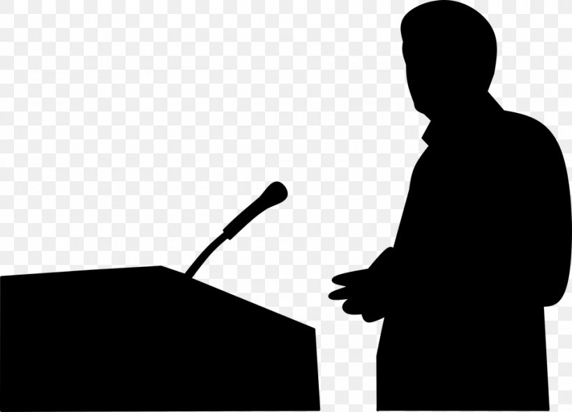 Public Speaking Vector Graphics Speech Silhouette Illustration, PNG, 960x693px, Public Speaking, Art, Audio Equipment, Black, Blackandwhite Download Free