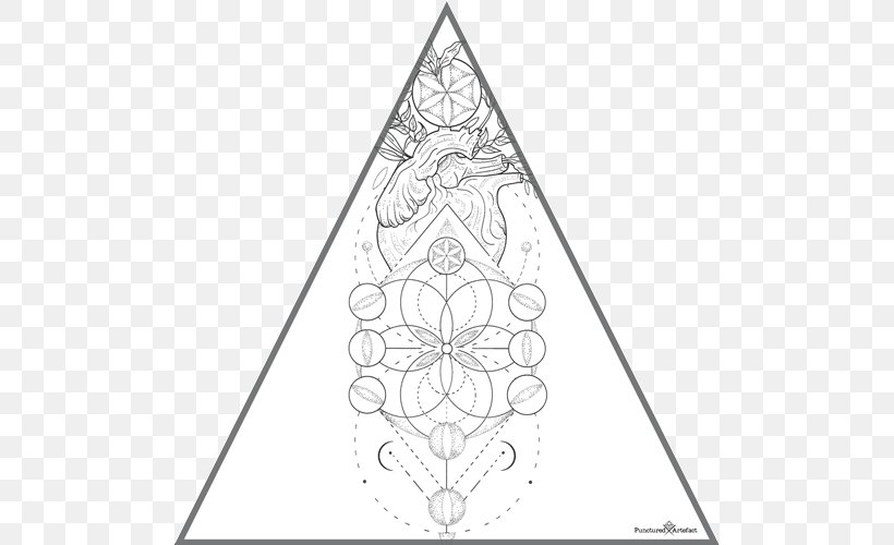 Triangle Symmetry Line Art Pattern, PNG, 500x500px, Triangle, Area, Black And White, Line Art, Monochrome Download Free
