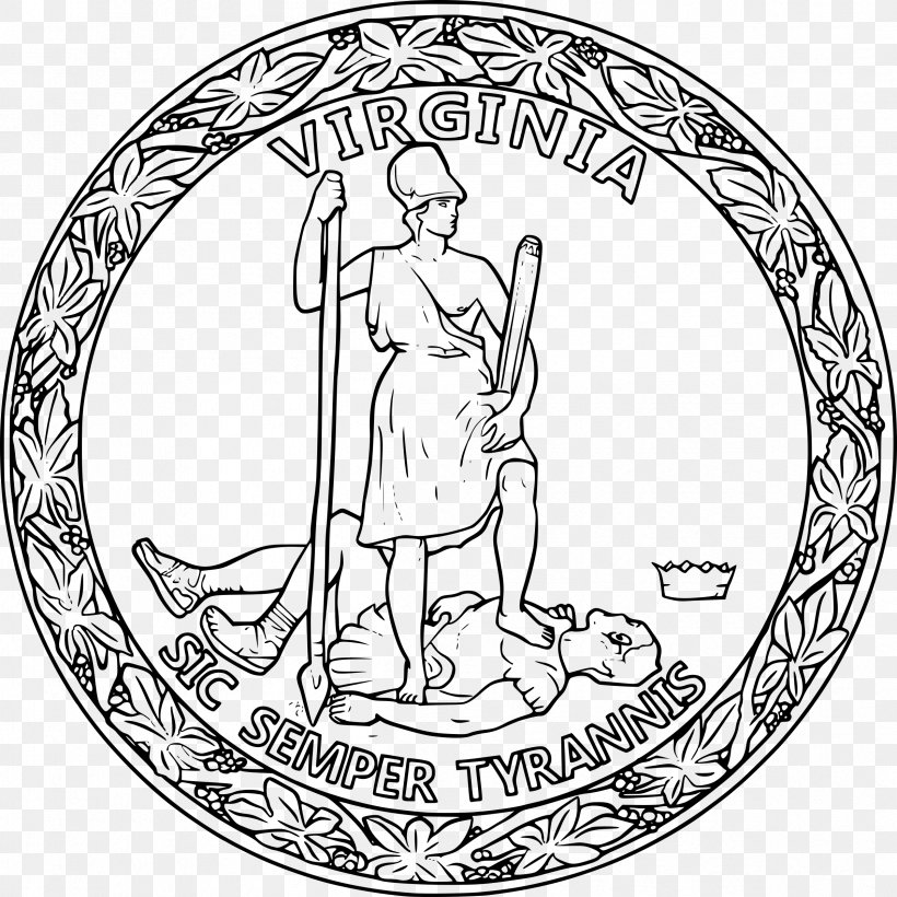 Flag And Seal Of Virginia Flag Of Florida Clip Art, PNG, 2398x2400px, Virginia, Area, Art, Black And White, Color Download Free