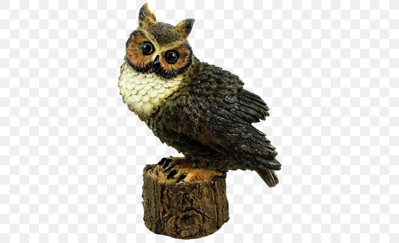 Great Horned Owl Figurine Statue Garden Sculpture, PNG, 500x500px, Owl, Beak, Bird, Bird Of Prey, Blue Jay Download Free
