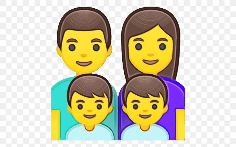 Happy Family Cartoon, PNG, 512x512px, Emoji, Black Hair, Cartoon, Cheek, Child Download Free