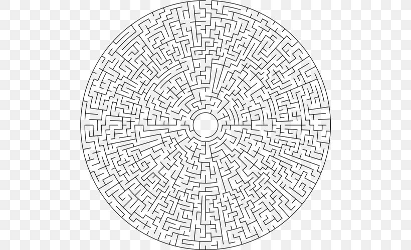 MAZE: Solve The World's Most Challenging Puzzle Labyrinth, PNG, 500x500px, Maze, Area, Black And White, Drawing, Game Download Free