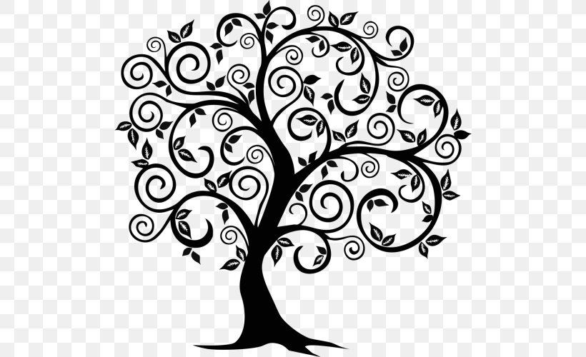 Tree Of Life Drawing, PNG, 500x500px, Tree, Artwork, Black And White, Branch, Decorative Arts Download Free
