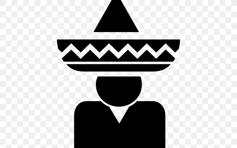 Mexican Cuisine Sombrero Taco, PNG, 512x512px, Mexican Cuisine, Artwork, Black, Black And White, Logo Download Free