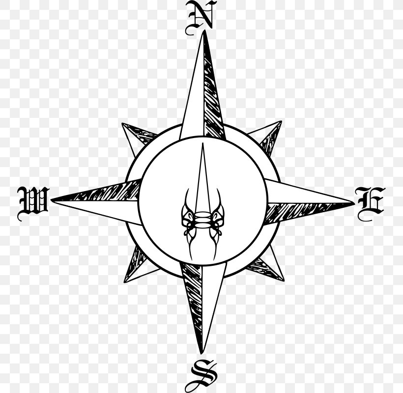 North Cardinal Direction Compass Rose Clip Art, PNG, 750x800px, North, Artwork, Black And White, Cardinal Direction, Compass Download Free