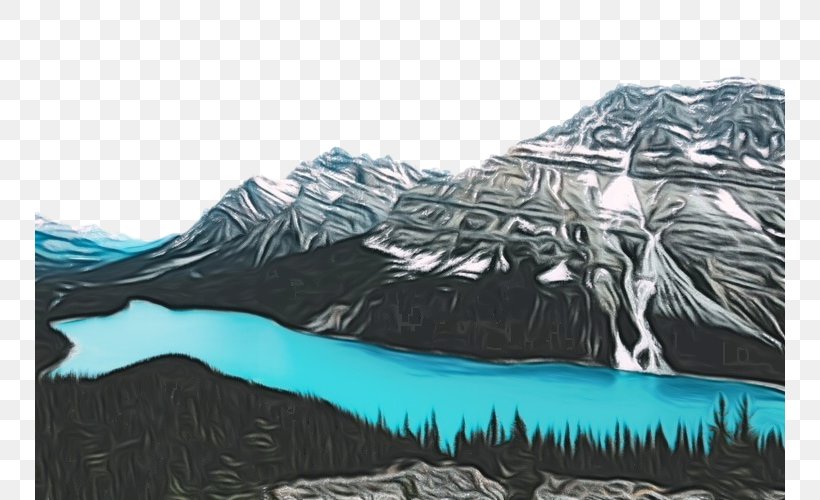 Sketch Tree Mountain Range Drawing Landscape, PNG, 750x500px, Watercolor, Drawing, Glacial Lake, Landscape, Mountain Download Free